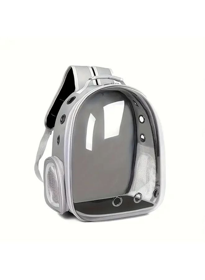 ستار جراي حقيبة ظهر قط شفافة كبيرة السعة حاملة حيوانات أليفة متينة مصنوعة من مادة البولي كربونات قابلة للتنفس - Image 1