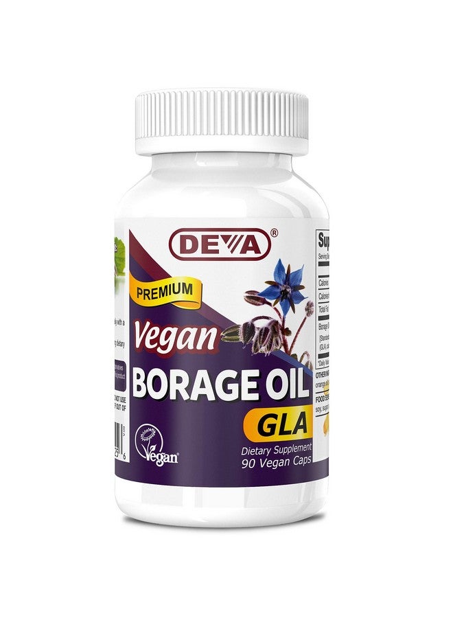 Deva Vegan Vitamins, Borage Oil 500mg, Rich Source of Omega-6 Fatty Acid GLA (Gamma linolenic Acid), Cold-Pressed & Unrefined, 90 Tablets, 1-Pack - Image 1