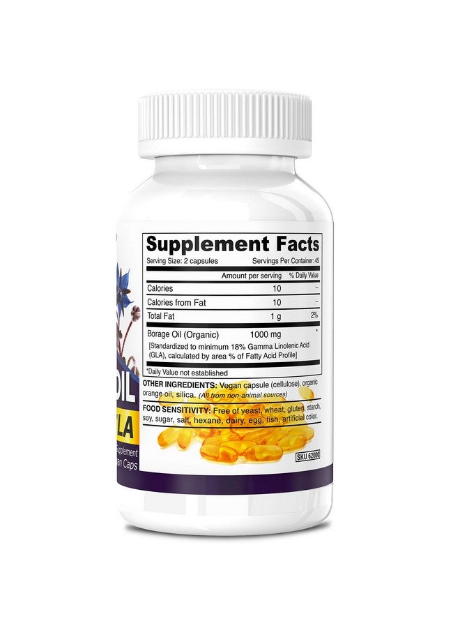 Deva Vegan Vitamins, Borage Oil 500mg, Rich Source of Omega-6 Fatty Acid GLA (Gamma linolenic Acid), Cold-Pressed & Unrefined, 90 Tablets, 1-Pack - Image 2
