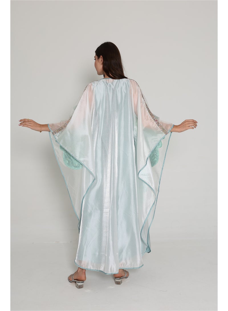 اكسا جلابية بشت قماش لامع - Image 2