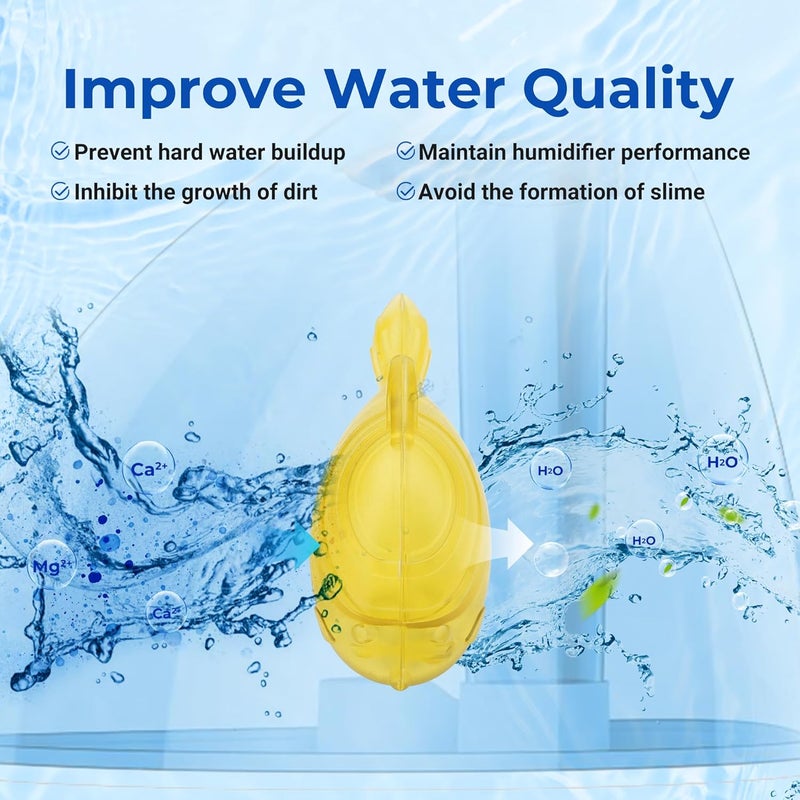 Funmit Humidifier Cleaning Fish, 6 Pack Humidifier Cleaner for Humidifiers and Fish Tanks, Purifies Water, Prevents Hard Water Build-Up, Reduces Scale, Yellow - Image 5