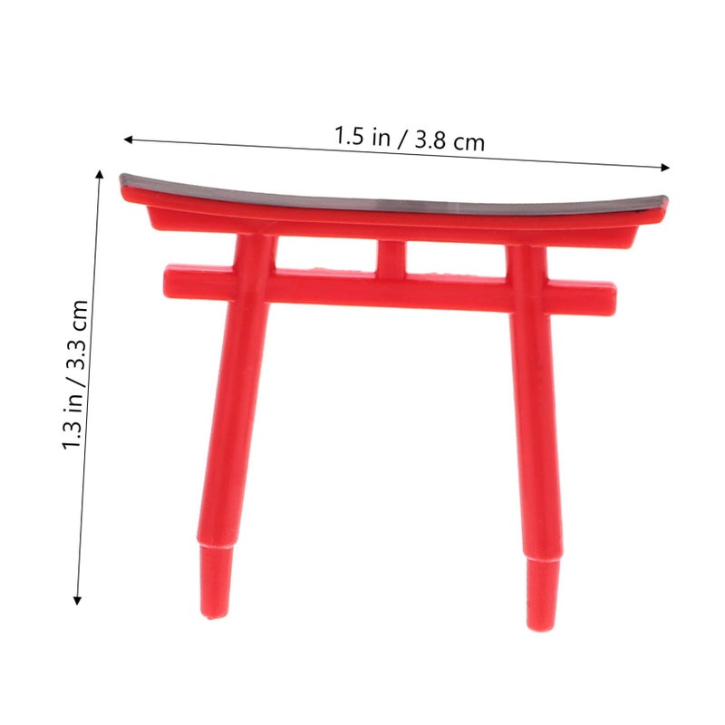 Miniature Japanese Torii Gate Aquarium Ornament Set of 4 Durable Fish Tank Decor - Image 3