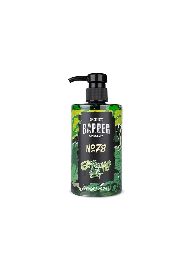 barber marmara - BARBER MARMARA Shaving Gel Men No78  Mens Shaving Gel Transparent 500 ml  Shaving Gel Men  for a Precise Shaving of Beard Contours  Optimal Gliding  Cools the Skin  with Pump Dispenser - Image 1