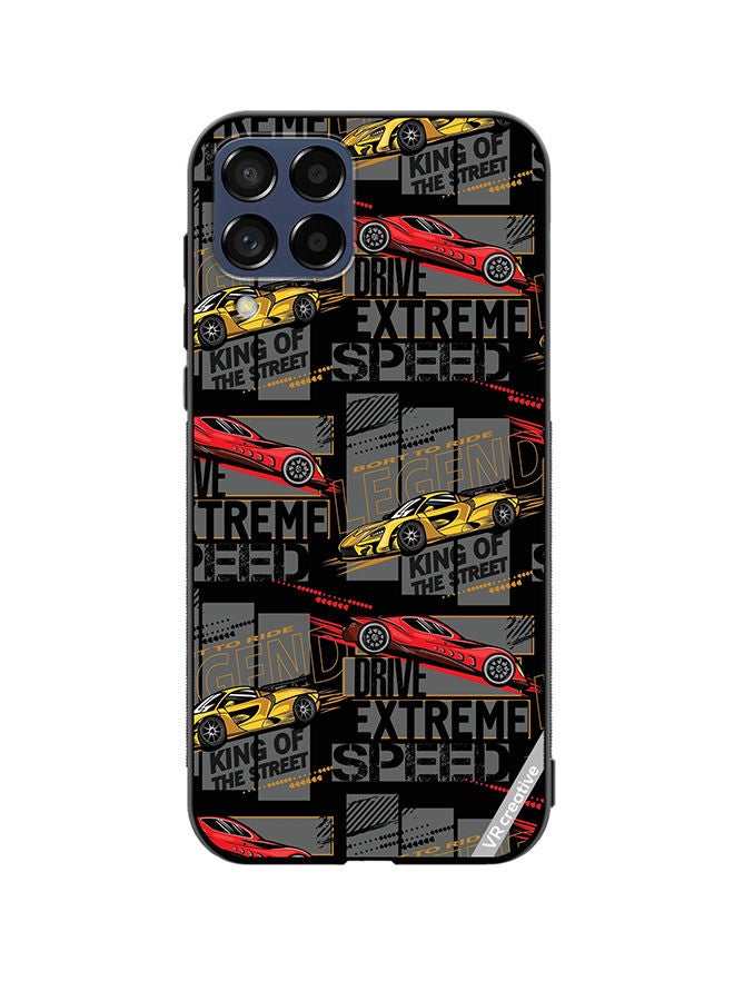 VR CREATIVE Protective Case Cover For Samsung Galaxy M53 Abstract Seamless Pattern With Sport Cars Design Multicolour - Image 1