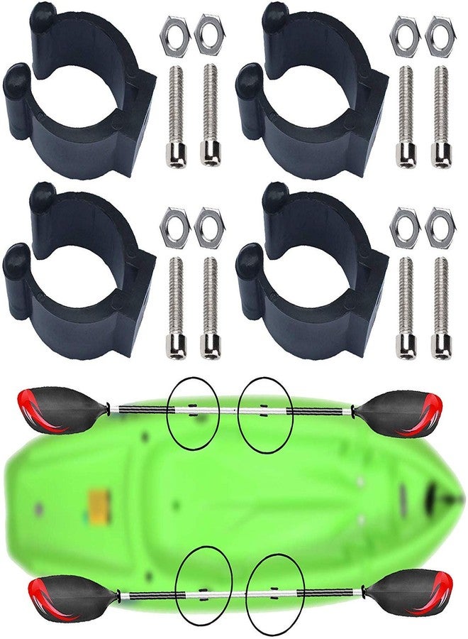 Pmsanzay Universal Kayak Paddle Clip - 4 Pack, Deck Mounted / Track Mounted, Fishing Net Clip, Fishing Rod Organizer, Nylon, Green - Image 1