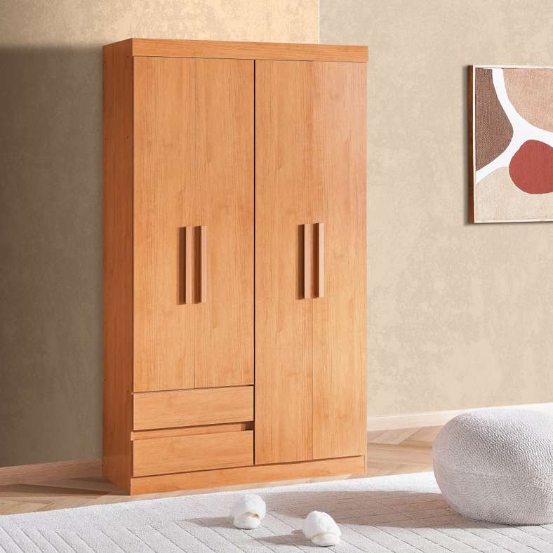 Pan Home خزانة بنية ذات 4 أبواب مع 2 درج - Image 1