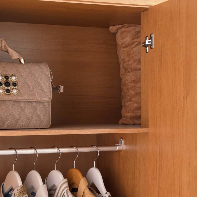 Pan Home خزانة بنية ذات 4 أبواب مع 2 درج - Image 5