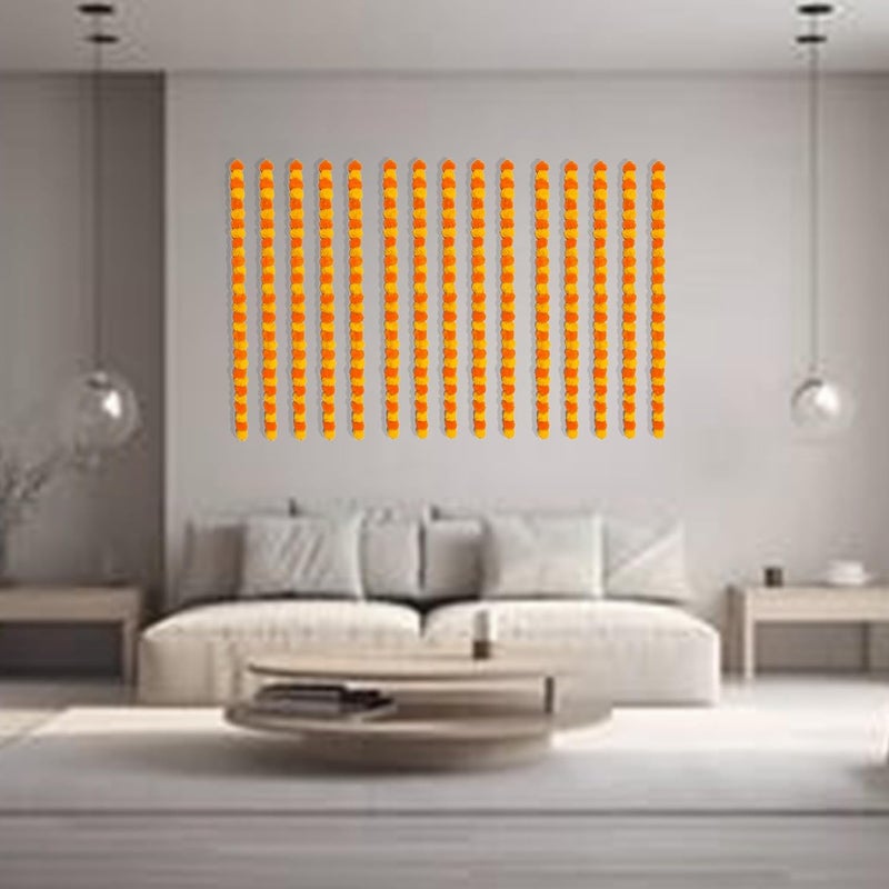 pop colours Artifical Marigold Fluffy Flower Garland Marigold Flowers for Decoration Pooja Room Thoran Festivals Decoration 10 Pcs Orange and Yellow - Image 3