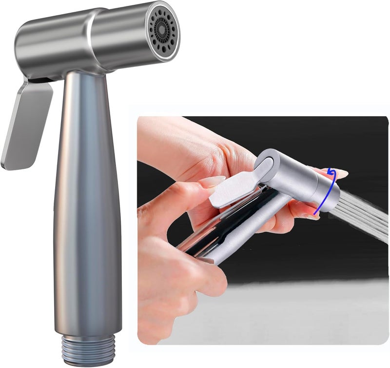Avaby Dual Mode Stainless Steel Sprayer Head-Bidet Spray w/Brushed Chrome Finish - Cloth Diaper Shattaf - Pet Wash - Image 1