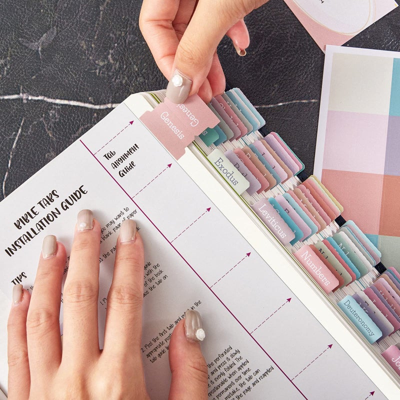 BRYTEFY Cream Pastel Bible Tabs, Laminated Bible Tabs for Women and Girl, 90 Bible Tabs Old and New Testament, Includes 24 Blank Tabs, Bible Journaling Supplies, Bible Book Tabs, Christian Gift - Image 3