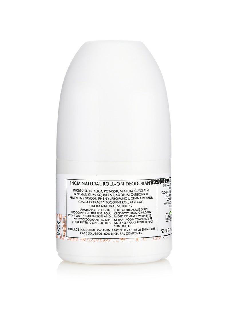 INCIA - INCIA Natural Roll-On Deodorant for Women – Aluminum-Free, No Stains, Long-Lasting Freshness – 50ml - Image 1