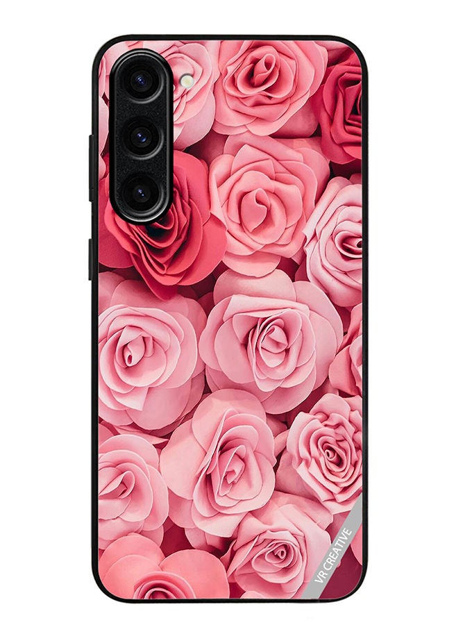 VR CREATIVE Protective Case Cover For Samsung Galaxy S23 Pink Rose Flowers Design Multicolour - Image 1