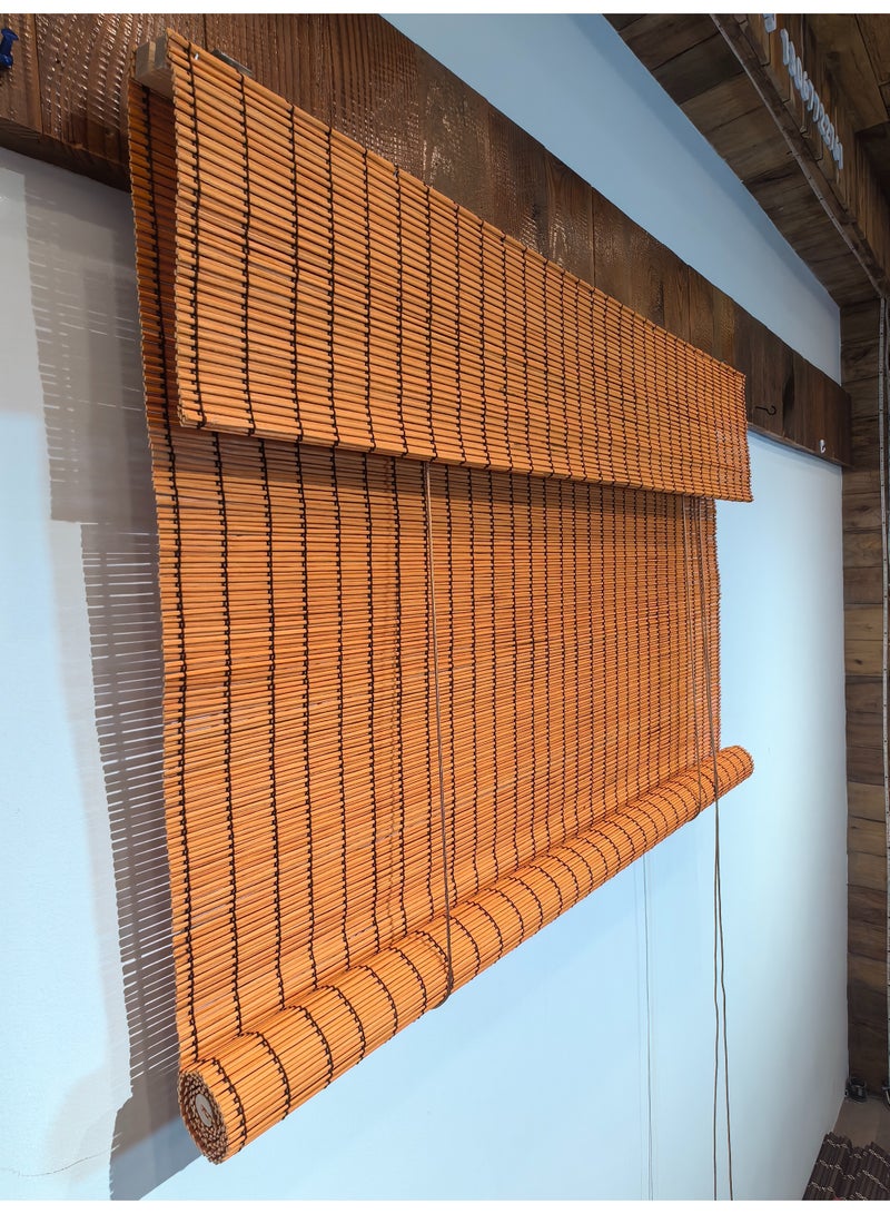 APLUS Bamboo blinds made of natural bamboo Basic color: beige with interwoven colors. Easy to install. Installation tools included. - Image 3