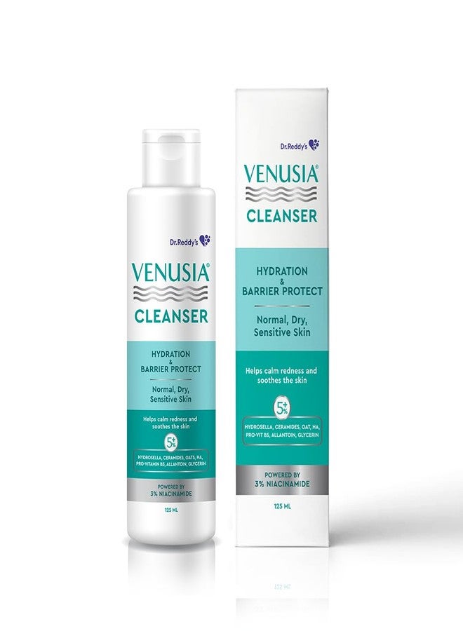 Venusia Hydrating & Barrier Protect Cleanser | With Ceramides, Hyaluronic Acid, Niacinamide, Pro-Vitamin B5 | For Normal, Dry, and Sensitive Skin | PAMAS free | Skin-friendly Ph | 125 ml | From the House of No.1 Dermatologist Recommended Moisturiser - Image 1