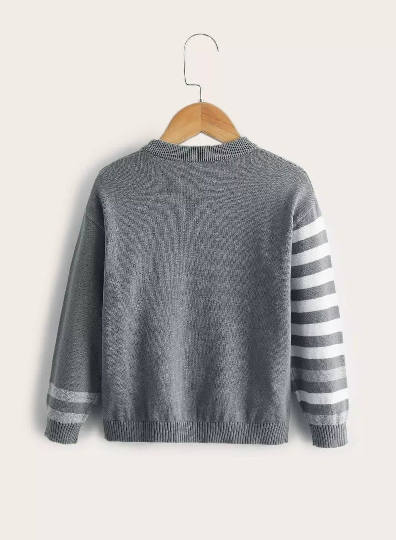 Toddler Boys Stripe Pattern Sweater - Image 2