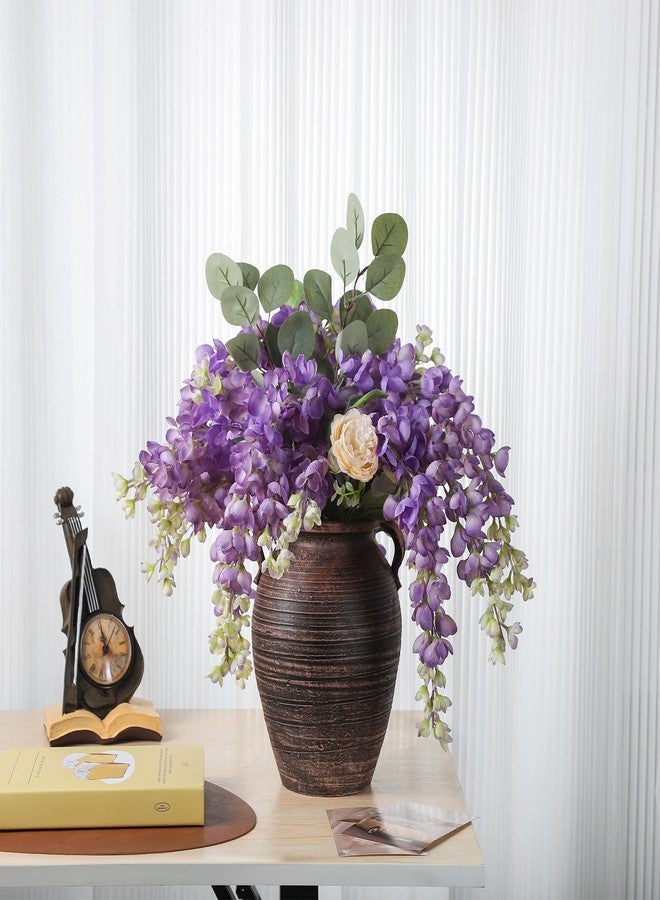 IBWell 3 Strands 40 inch Purple Fake Wisteria Hanging Flowers Wall Flowers Fake Purple Flowers Wisteria Flowers Purple Faux Flowers Artificial Wisteria for Flower Arrangements - Image 3