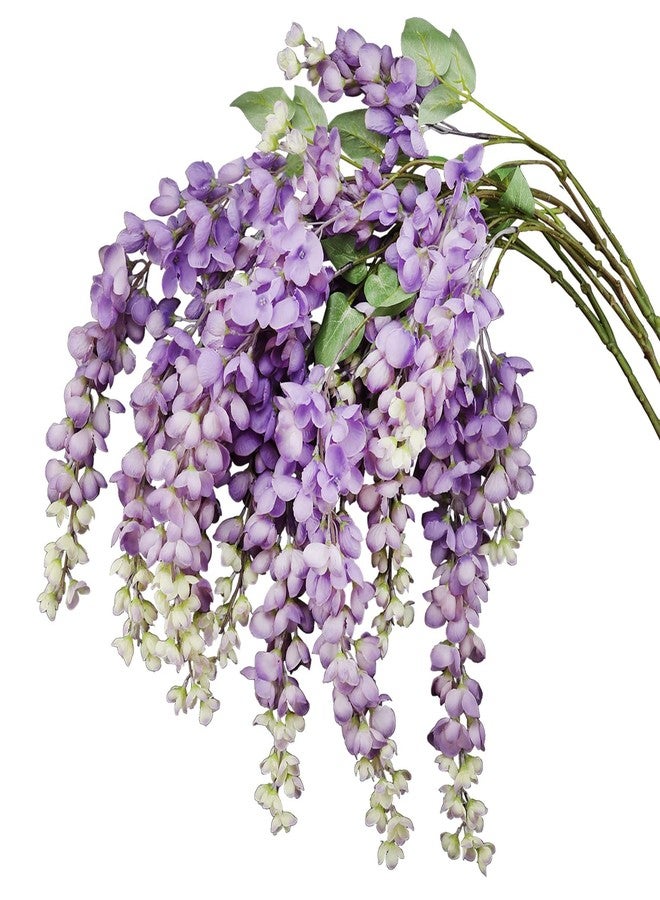 IBWell 3 Strands 40 inch Purple Fake Wisteria Hanging Flowers Wall Flowers Fake Purple Flowers Wisteria Flowers Purple Faux Flowers Artificial Wisteria for Flower Arrangements - Image 1