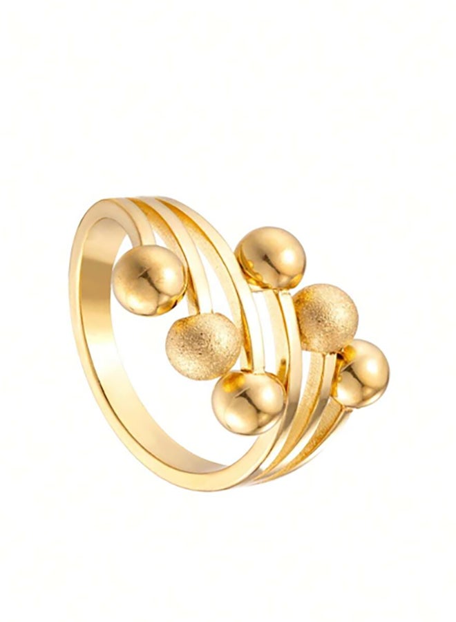 The Black Pearl Accessories Golden Stainless Steel Ring Size 7  - Image 1