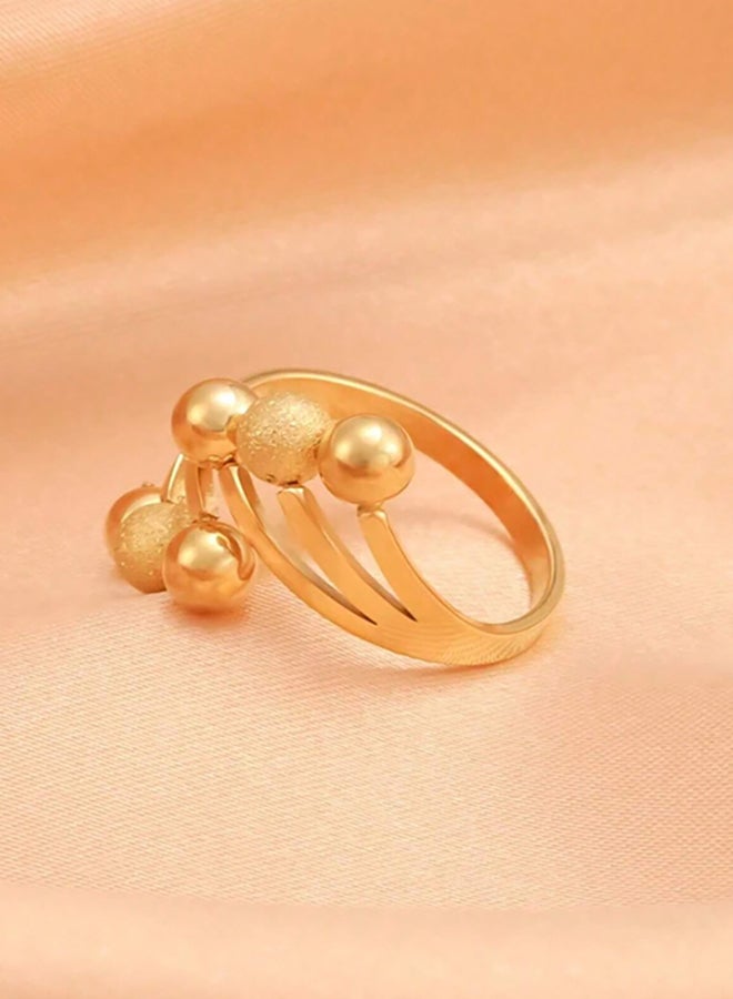 The Black Pearl Accessories Golden Stainless Steel Ring Size 7  - Image 5