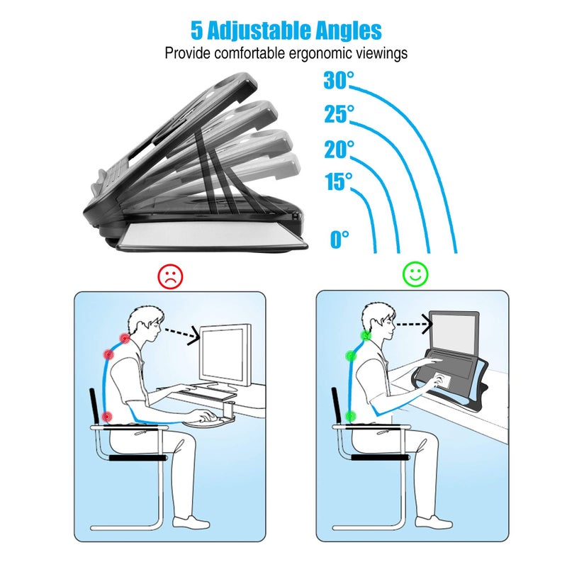MAX SMART Laptop Lap Pad Laptop Stand with Attached Mouse Pad, Cushion and USB Cooling Fan, Non-Slip Heat Shield Tablet Computer Stand for Sturdy Work Station for Home, Office, Bed Sofa, Couch and Car - Image 2