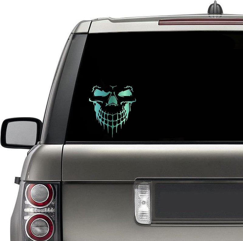 HungMieh Skull Stickers and Decals for Car Windows Doors and Trucks, 3D Skull Decals and Signs for Car Styling, Laser Skull Bumper Stickers for Car Decor, Chrome Tiffany, 6.97" - Image 2