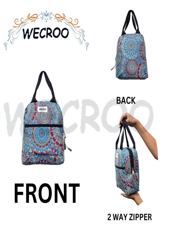 WECROO Insulated Lunch Bag Set with Matching Pouch, Tiffin Bag for Organizer Storage Lunch Box Portable and Reusable Bag (Multicolor Jaipuri Print) - Image 2