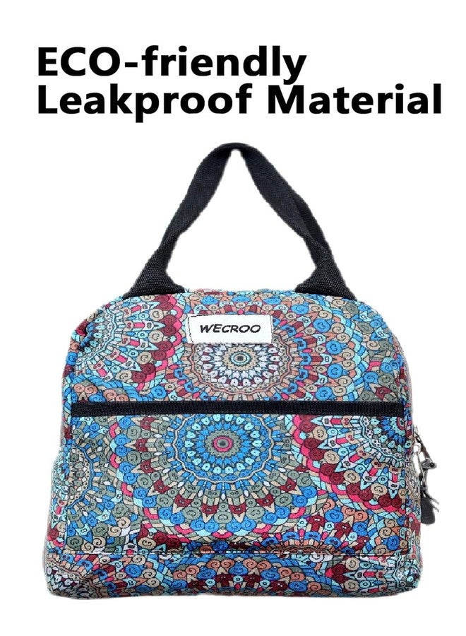 WECROO Insulated Lunch Bag Set with Matching Pouch, Tiffin Bag for Organizer Storage Lunch Box Portable and Reusable Bag (Multicolor Jaipuri Print) - Image 4