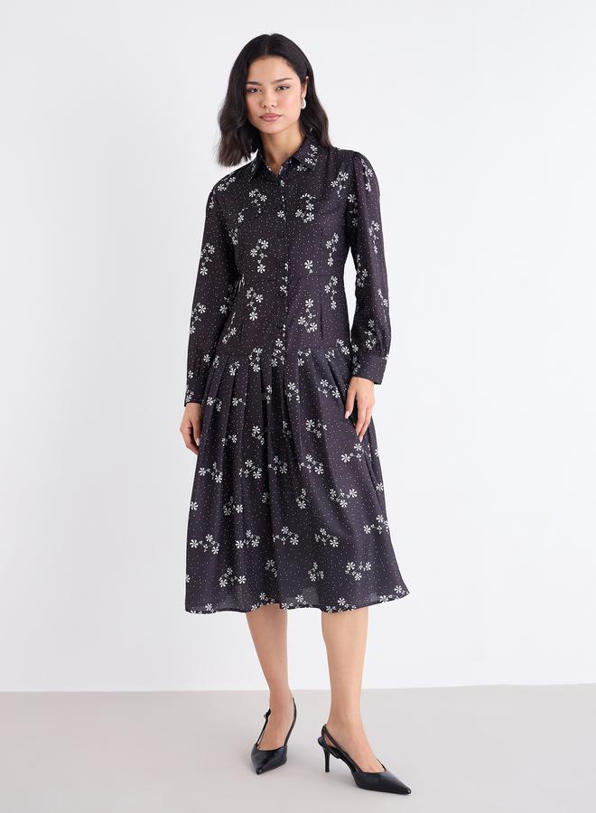 ستايلي فستان ميدي بطبعة ديتسي - Image 2