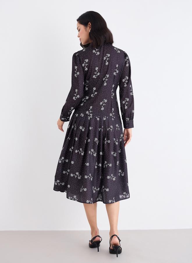 ستايلي فستان ميدي بطبعة ديتسي - Image 5