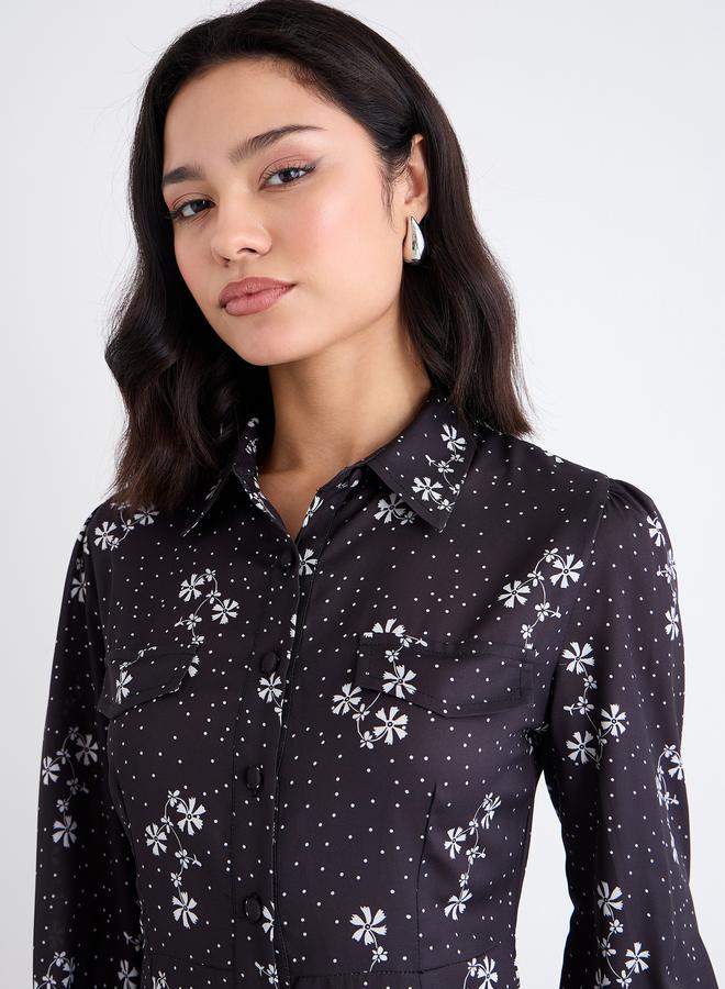 ستايلي فستان ميدي بطبعة ديتسي - Image 4