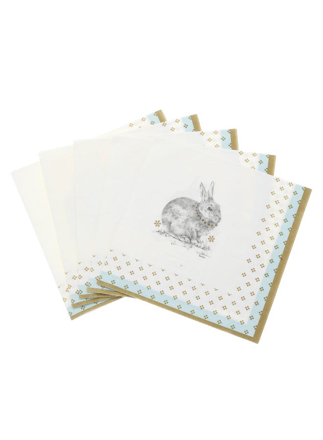 Ready-made Various Types Of Paper Towels Can Be Produced And Can Be Used With Printed Napkins, Rectangular Square Paper Towels-Color:33*33 Paper Towel-little Rabbit  - Image 1
