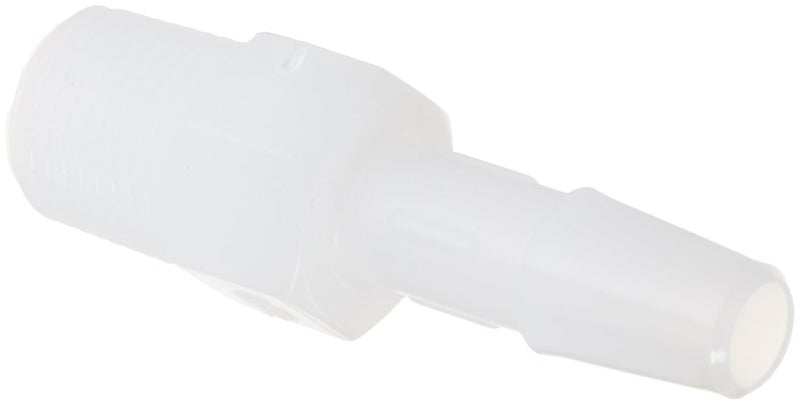 A2-4HDPE High Density Polyethylene Adapter Fitting, 1/8-27 NPT to 1/4" Hose Barb (Pack of 10)
