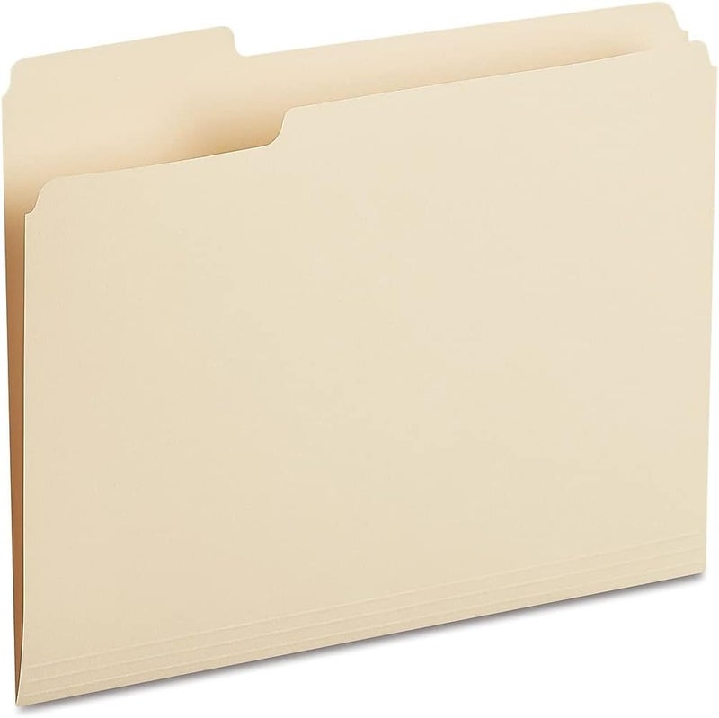 Staples File Folders 13Cut Tab Left Position Letter Size Perfect for Home Office or Classroom 100Pack Manila - Image 1