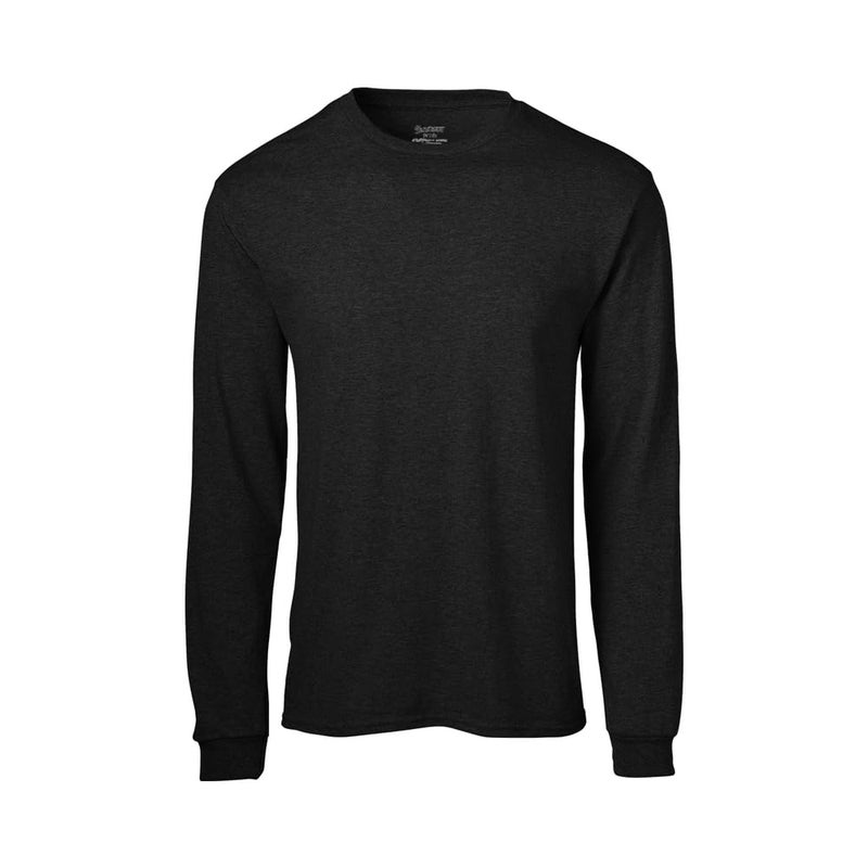 Soffe Men's Long-Sleeve Cotton T-Shirt, Black, Medium - Image 1