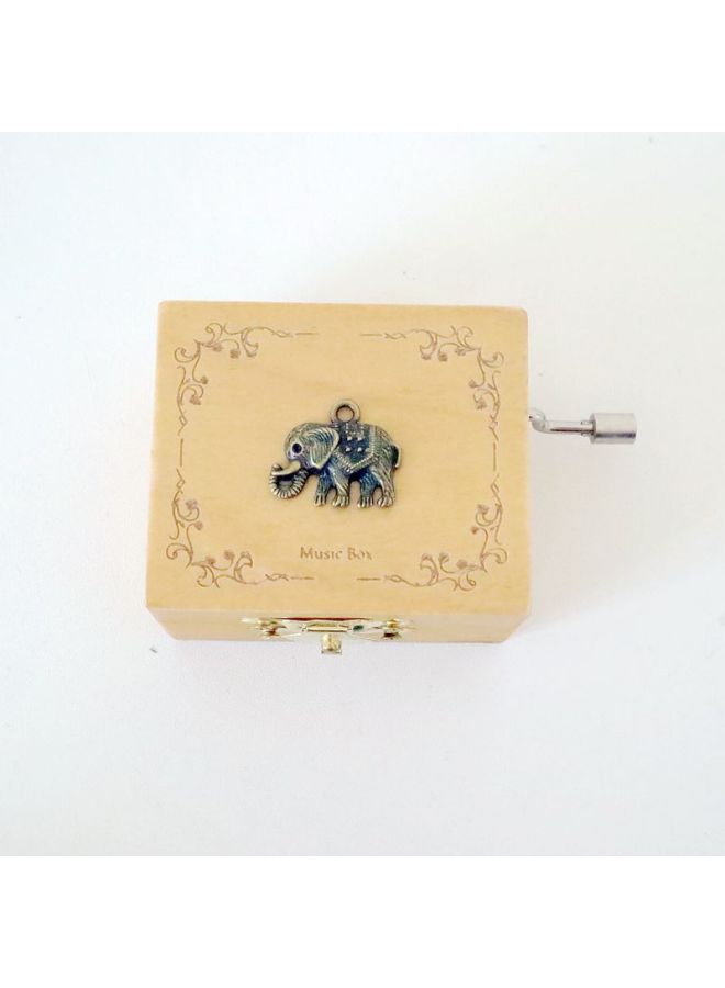 Vintage Small Patch Music Box Metal Wooden Hand Music Box Cute Gift Student Gift Wholesale-Color:Elephant  - Image 1