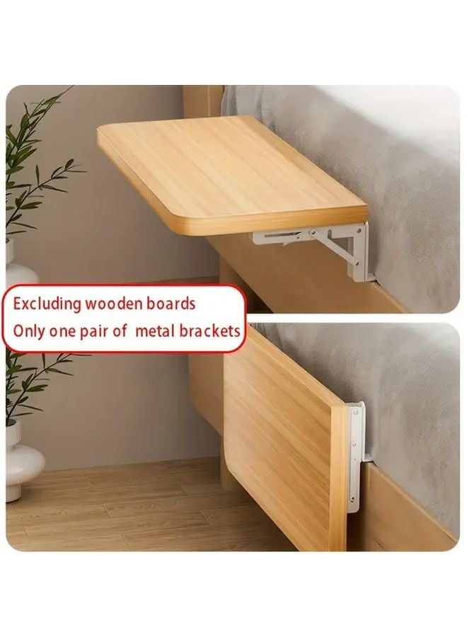 2pcs Heavy Duty Metal Folding Shelf Brackets Adjustable Height Space Saving Design - Image 3