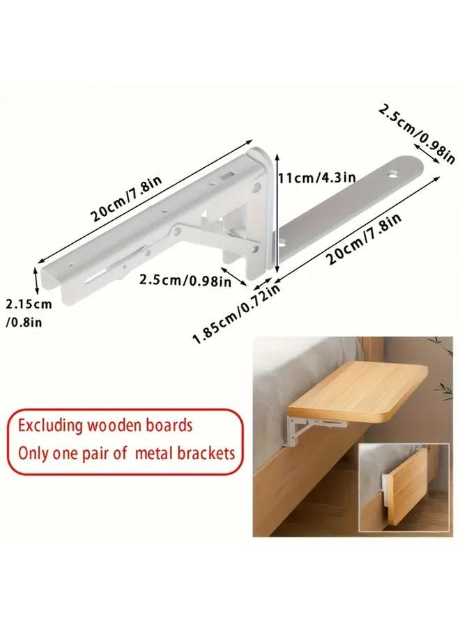 2pcs Heavy Duty Metal Folding Shelf Brackets Adjustable Height Space Saving Design - Image 4