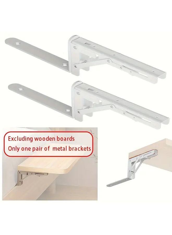 2pcs Heavy Duty Metal Folding Shelf Brackets Adjustable Height Space Saving Design - Image 2