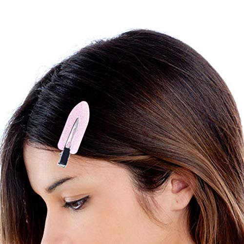 Mini Skater 6Pcs No Bend Hair Clip Makeup Pin Curl Clips No Crease Hair Clip for Hairstyle Bangs Waves Styling Hair Salon (Glitter Purple) - Image 3