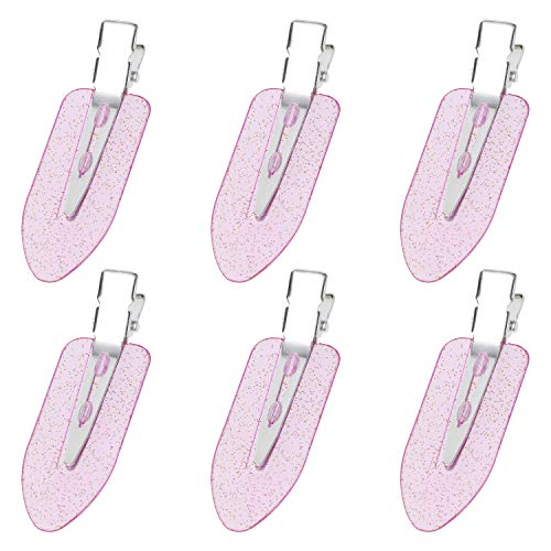 Mini Skater 6Pcs No Bend Hair Clip Makeup Pin Curl Clips No Crease Hair Clip for Hairstyle Bangs Waves Styling Hair Salon (Glitter Purple) - Image 4