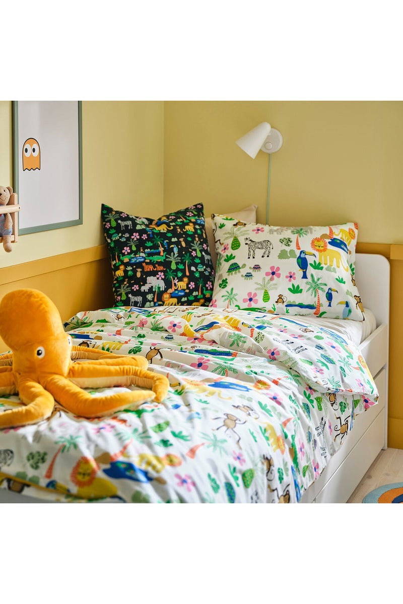 Duvet cover and pillowcase, multicolour/jungle, 150 x 200/50 x 80 cm - Image 3