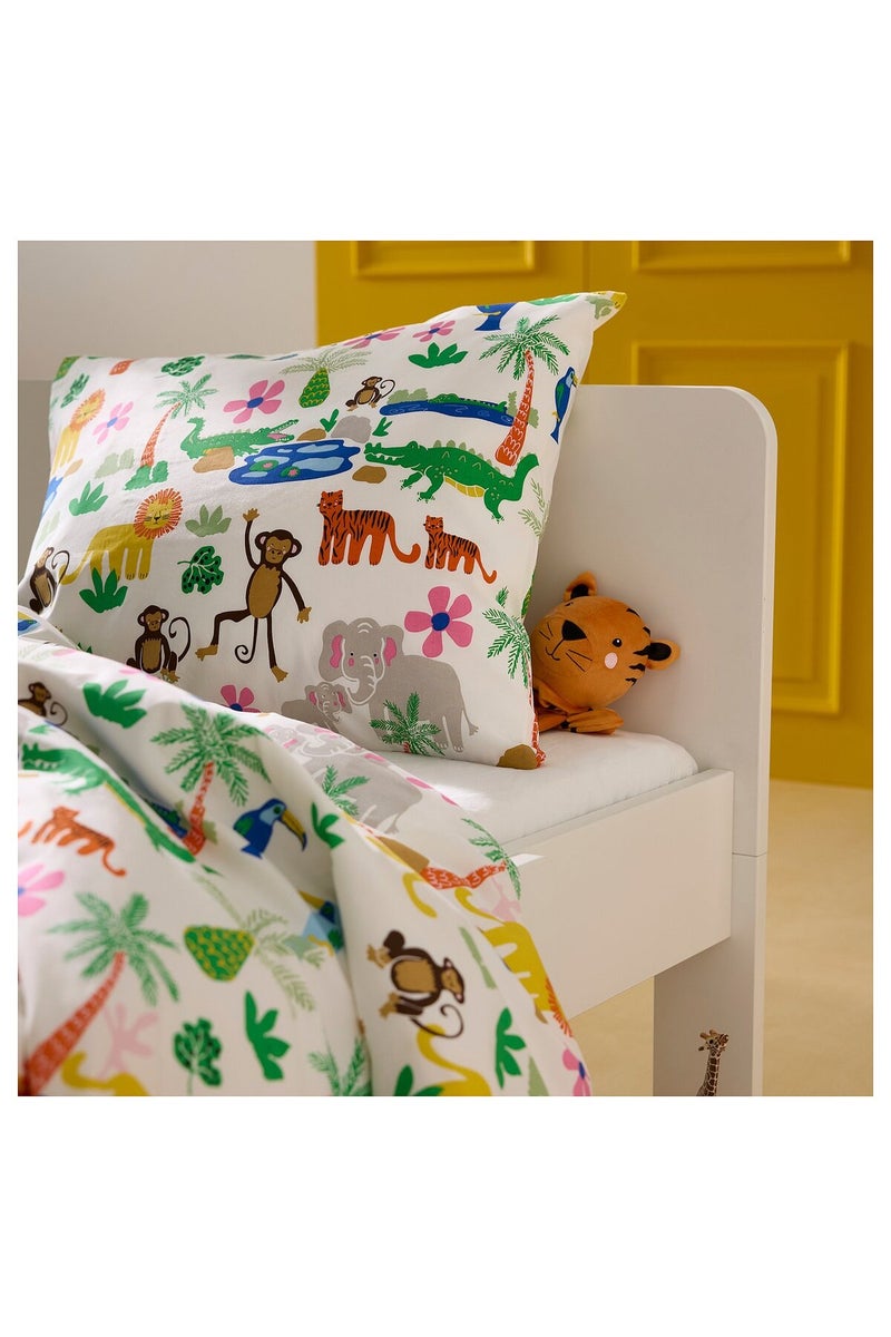 Duvet cover and pillowcase, multicolour/jungle, 150 x 200/50 x 80 cm - Image 5
