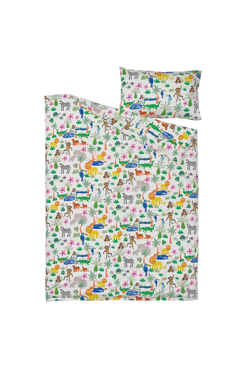 Duvet cover and pillowcase, multicolour/jungle, 150 x 200/50 x 80 cm - Image 2