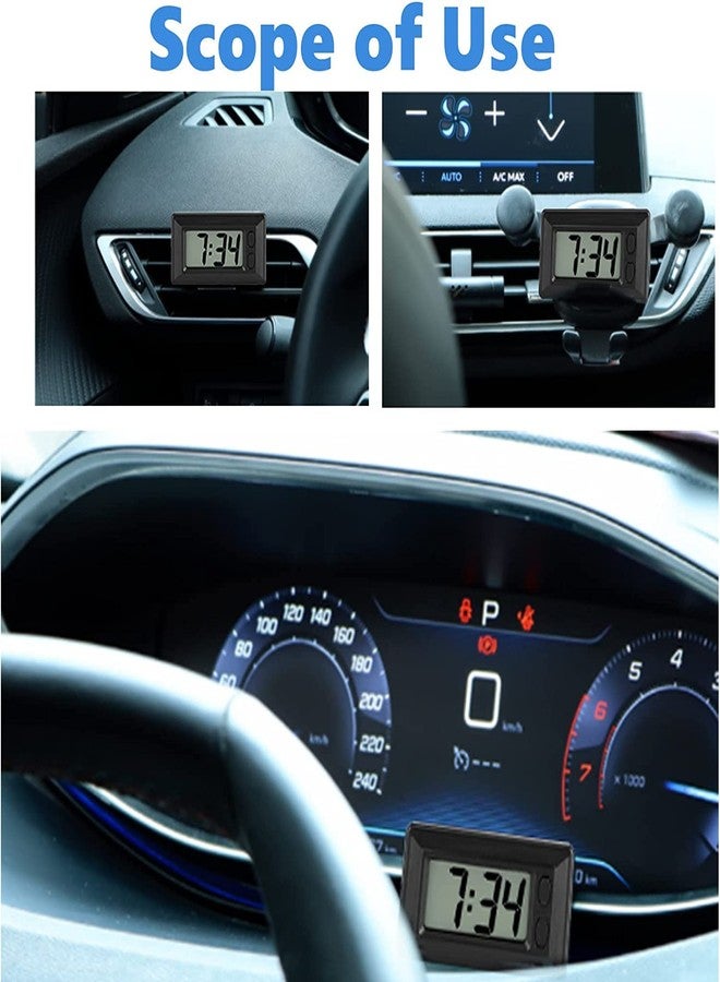 زيروديس ساعة إلكترونية فائقة النحافة (77 × 42.4 × 17.7 مم) مزودة بلوحة لاصقة، تعرض التاريخ والوقت الرقميين على شاشة LCD، مناسبة للسيارة، لوحة القيادة، المنزل، المكتب، والمكتب. - Image 3