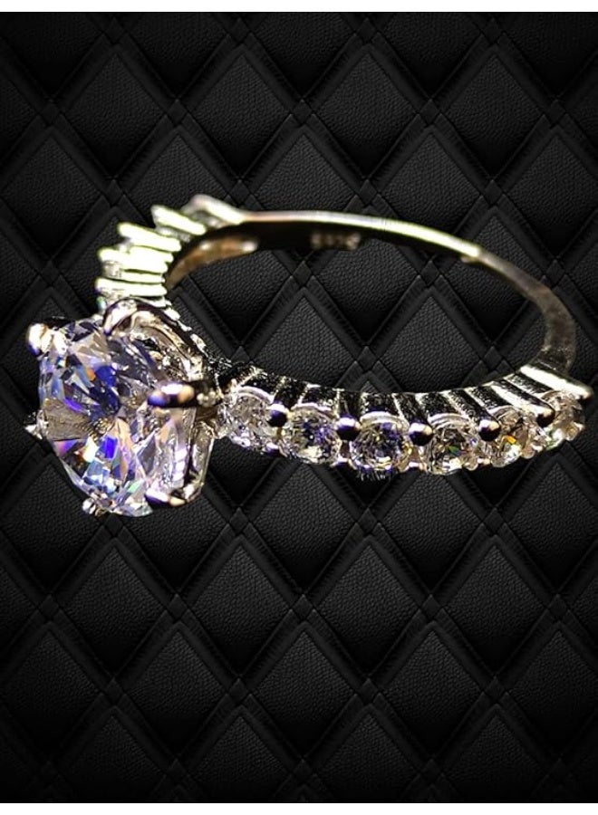 Women's ring made of 925 Swiss silver, white gold plated, model known for its beautiful dimensions. - Image 1