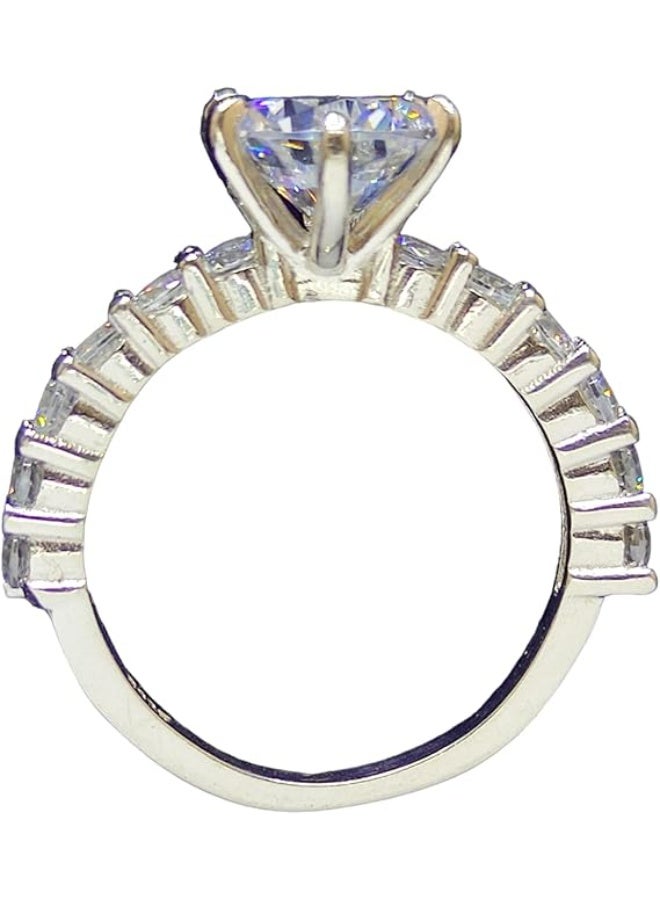Women's ring made of 925 Swiss silver, white gold plated, model known for its beautiful dimensions. - Image 2