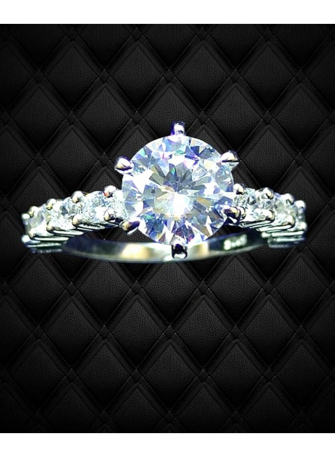 Women's ring made of 925 Swiss silver, white gold plated, model known for its beautiful dimensions. - Image 5