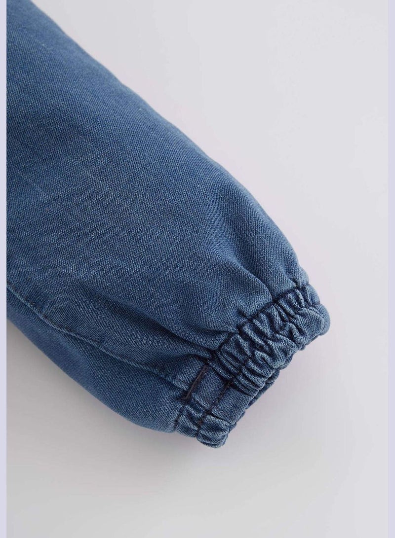 DeFacto BabyGirl Jogger Fit Frill Neck Denim Trousers - Image 3