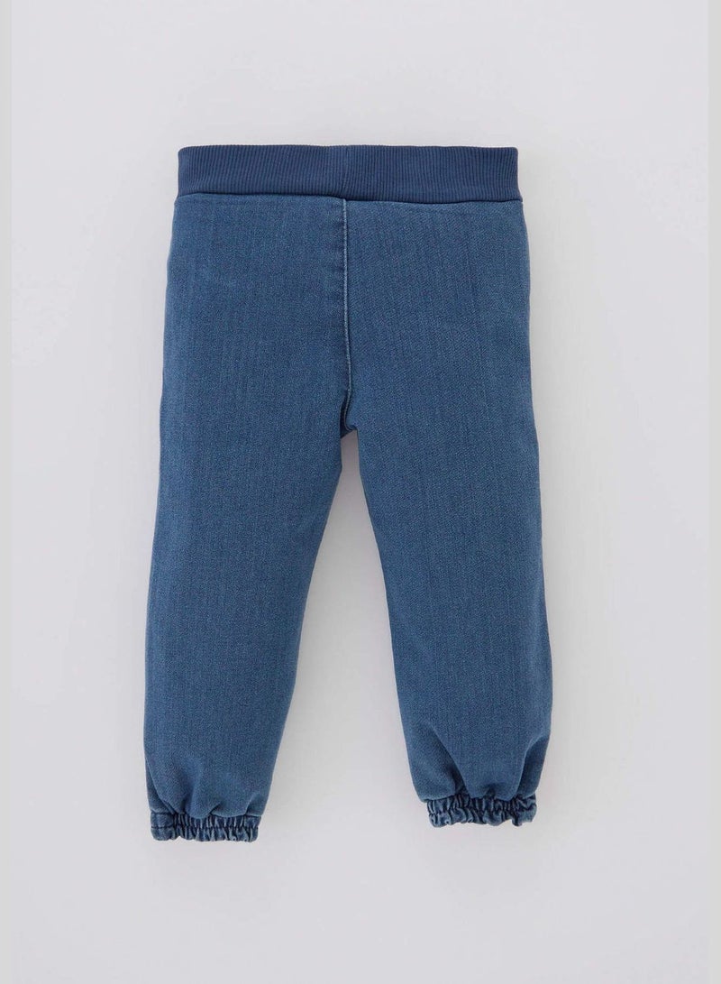 DeFacto BabyGirl Jogger Fit Frill Neck Denim Trousers - Image 5