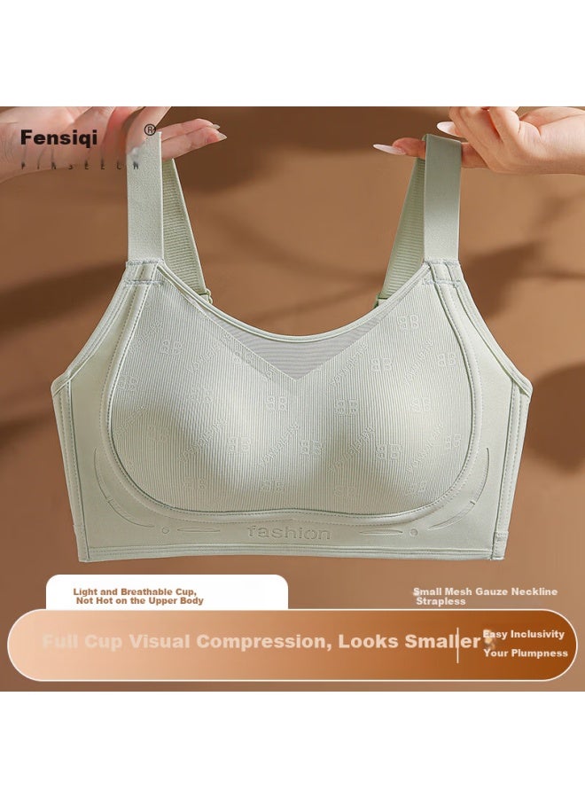 Finseech Fensiqi Bandeau Bra With High Side Support, Side Support, Thin Cups, Large Size, Breathable Underwear, Mint Green, 85bcd - Image 1